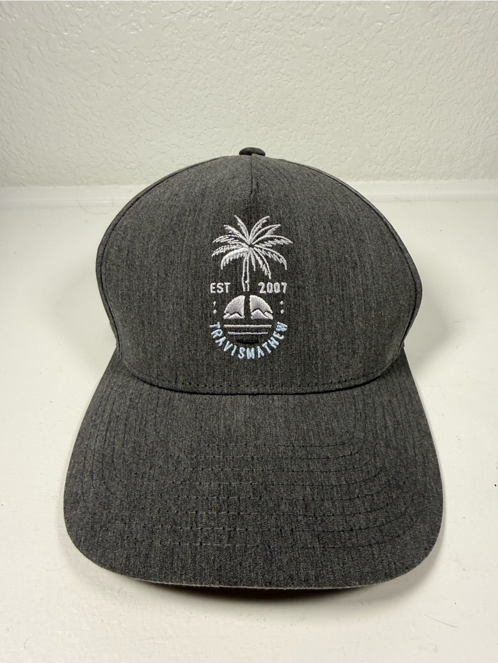 TravisMathew Charcoal Gray Palm Logo Cap